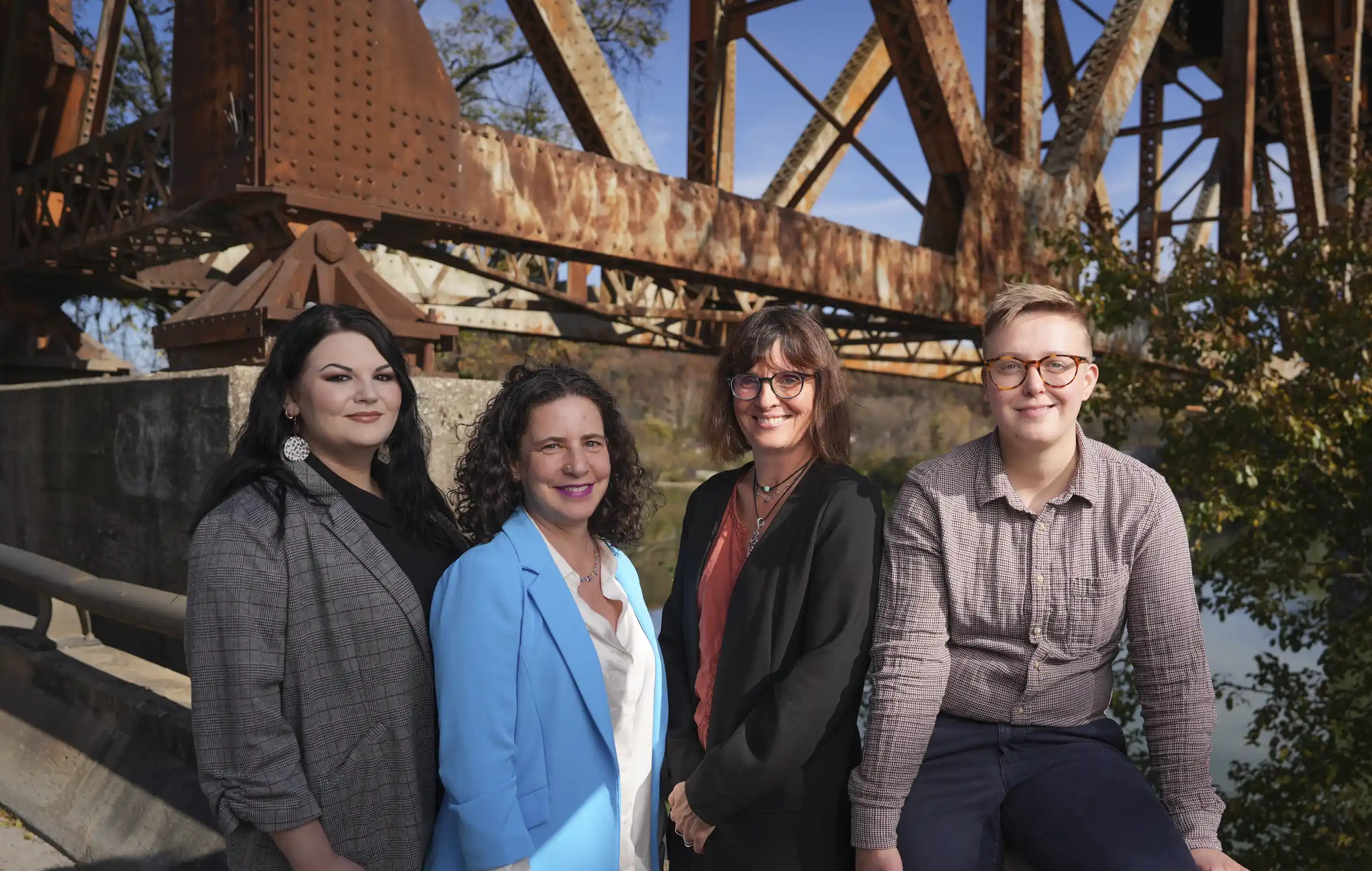 The Appalachian Justice Research Center's Staff, L-R, Sarah Cooper, Wendy Bach, Michelle Brown, and Han Lemberg